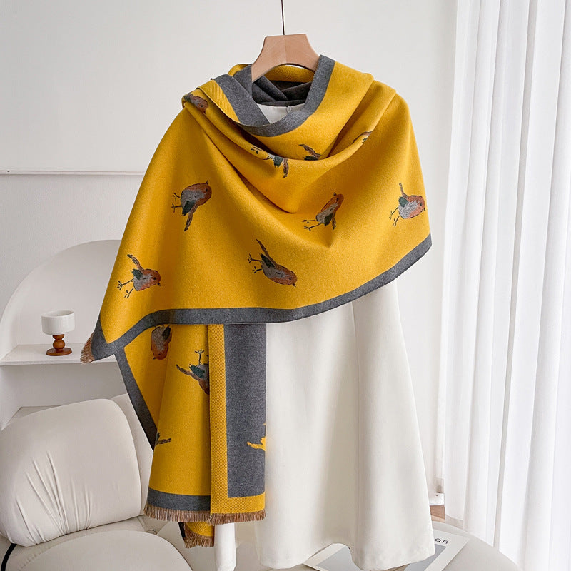 Warm Scarf Fashionable Outerwear Sweet Cute Double-sided Shawl