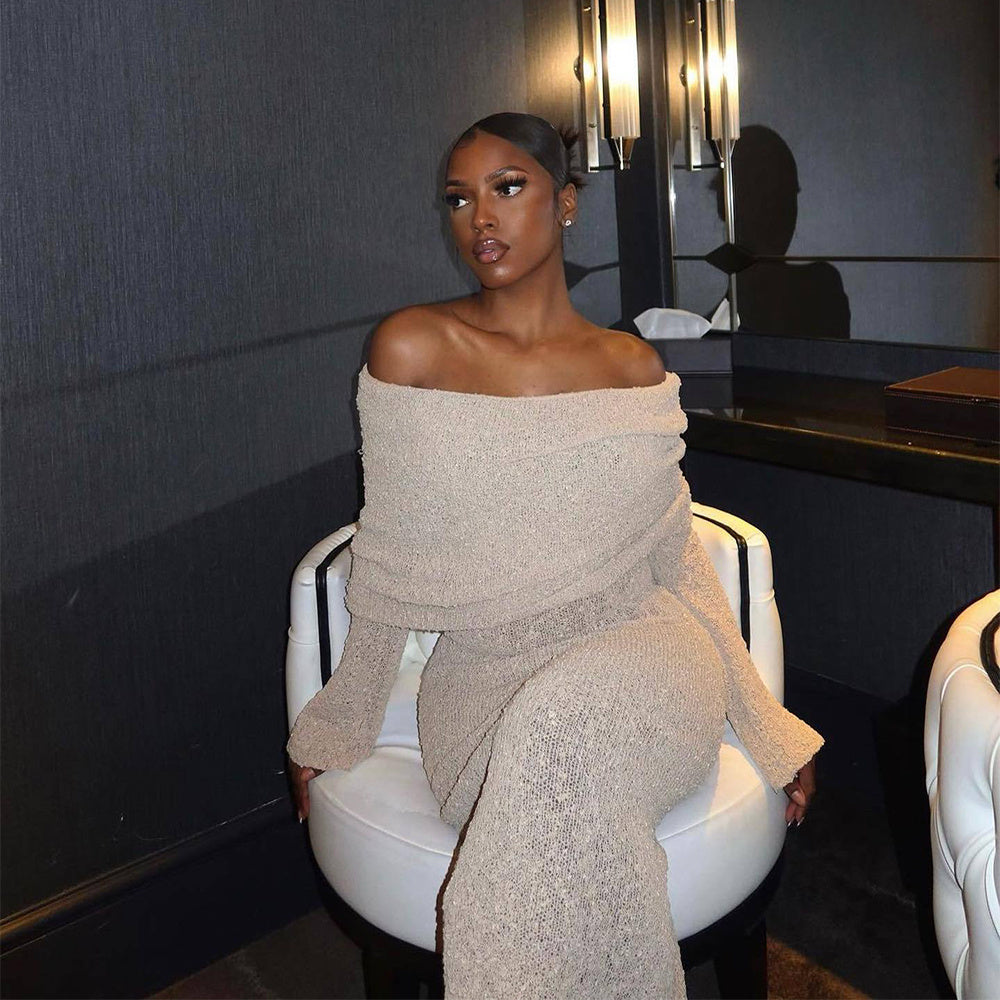 Beach Knitted Off Shoulders Dress