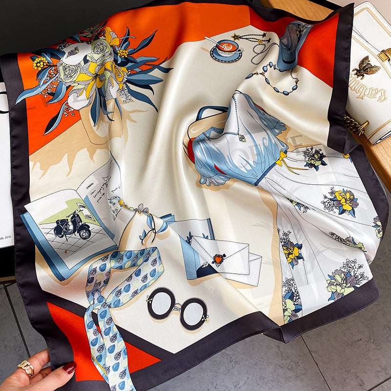 Square Scarf Women's Spring Mulberry Silk Scarf Scarf Scarf