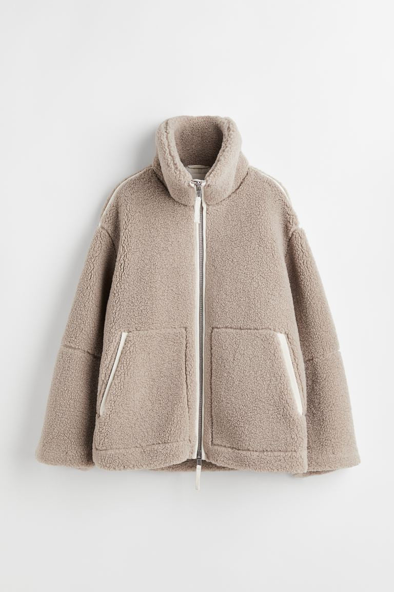 Fashion Loose Anti-cashmere Personality Casual Zip Coat