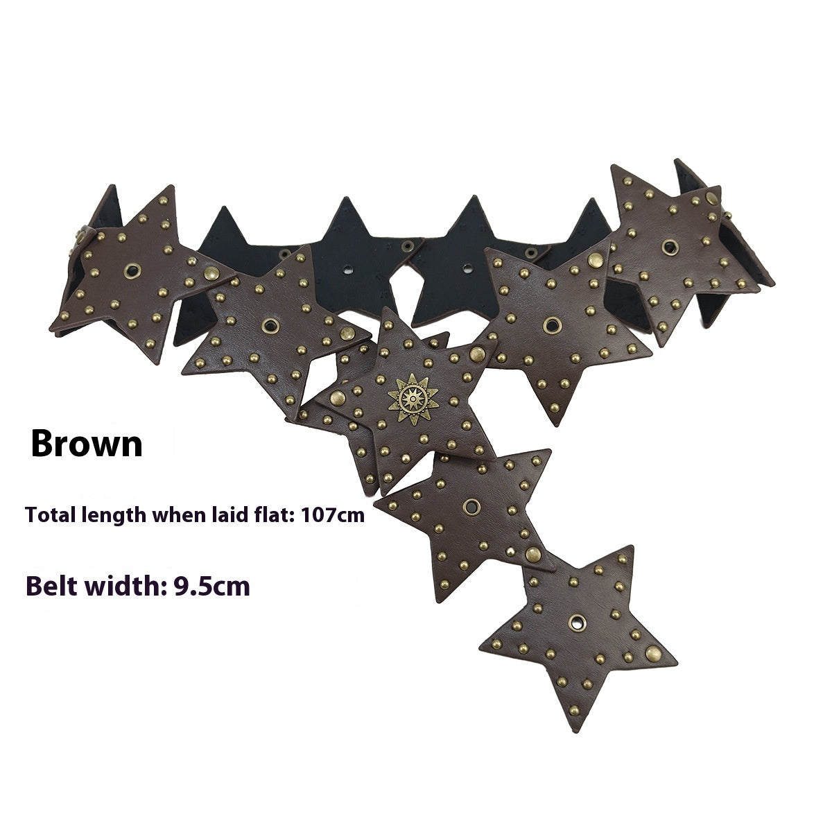Exaggerated Waist Seal Five-pointed Star Patchwork Retro Street Women