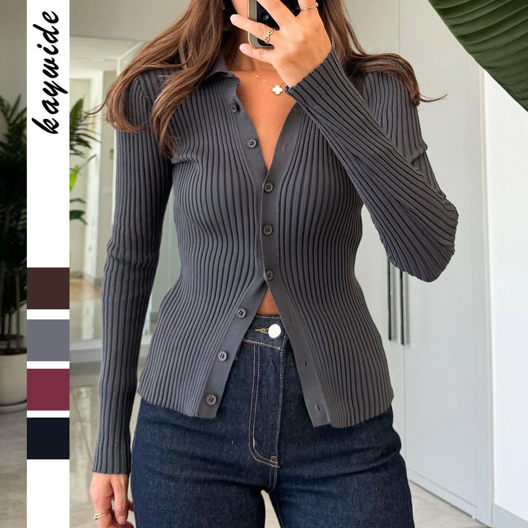 Casual long sleeved woolen sweater