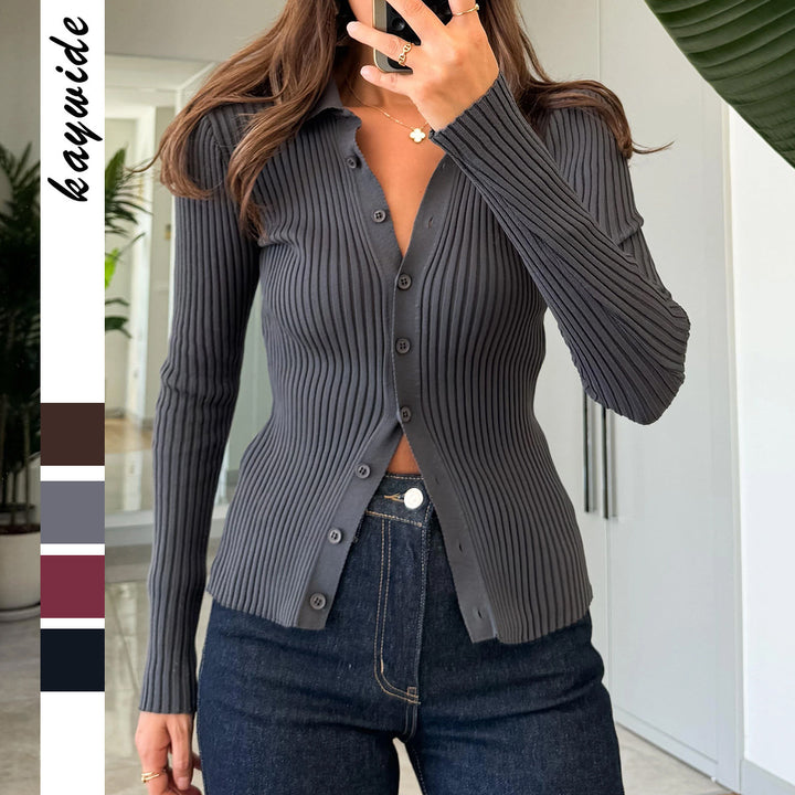 Casual long sleeved woolen sweater