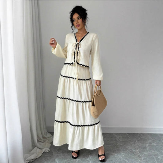 Layered Lace Lantern Sleeve Set