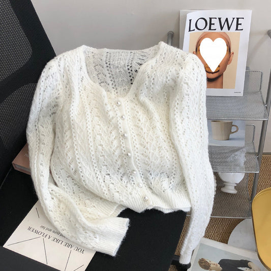 Women's Fashionable Soft Glutinous Mohair Knitted Sweater