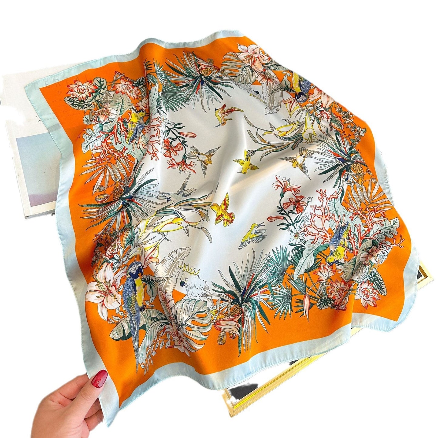 Satin Women's Thin Small Square Towel