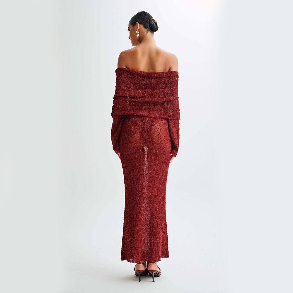 Beach Knitted Off Shoulders Dress