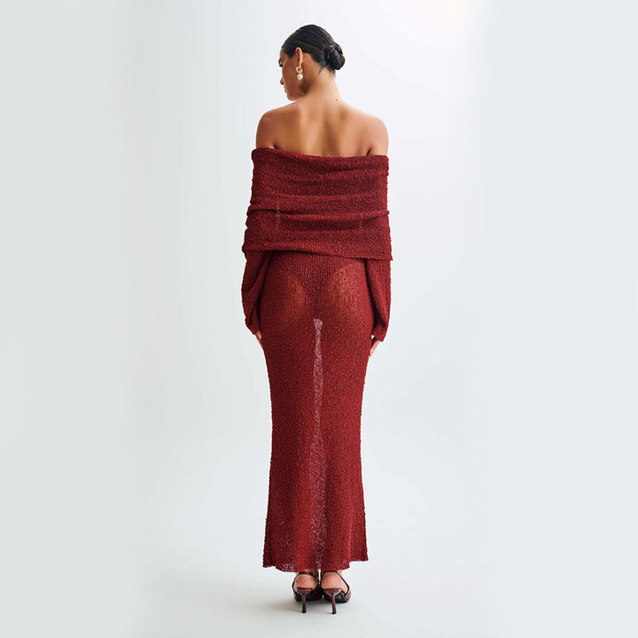 Beach Knitted Off Shoulders Dress