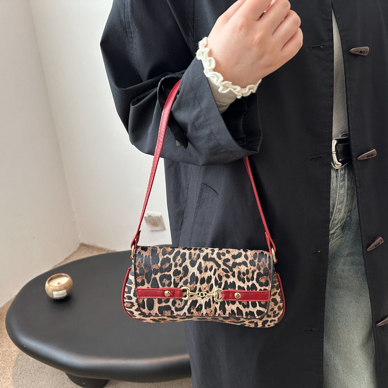 Fashion Leopard Print Handbag Women's Light Luxury Shoulder