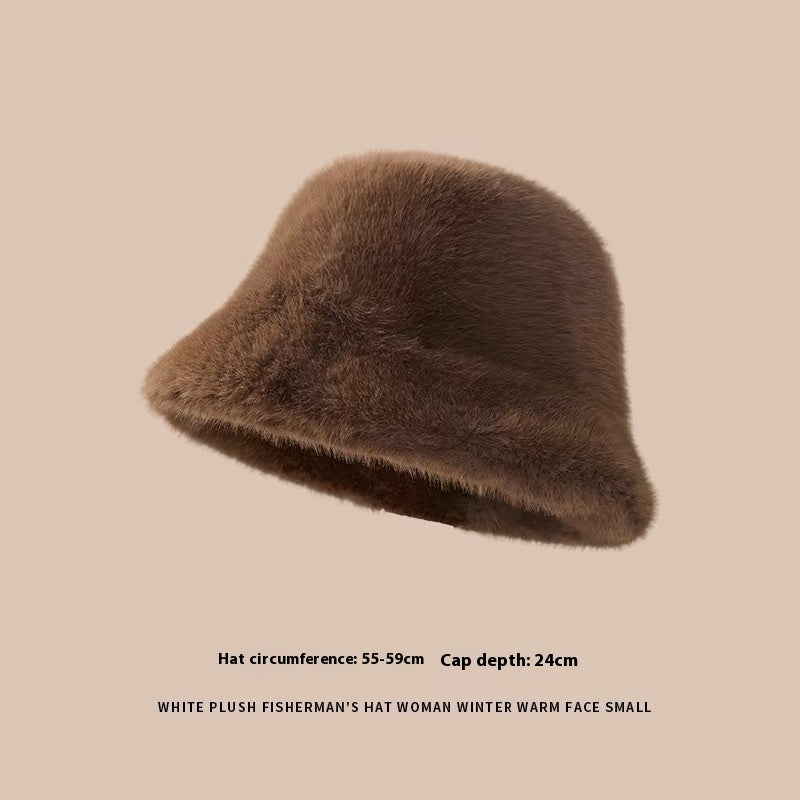 Plush Bonnet Children's Fleece-lined Bucket Bucket Hat
