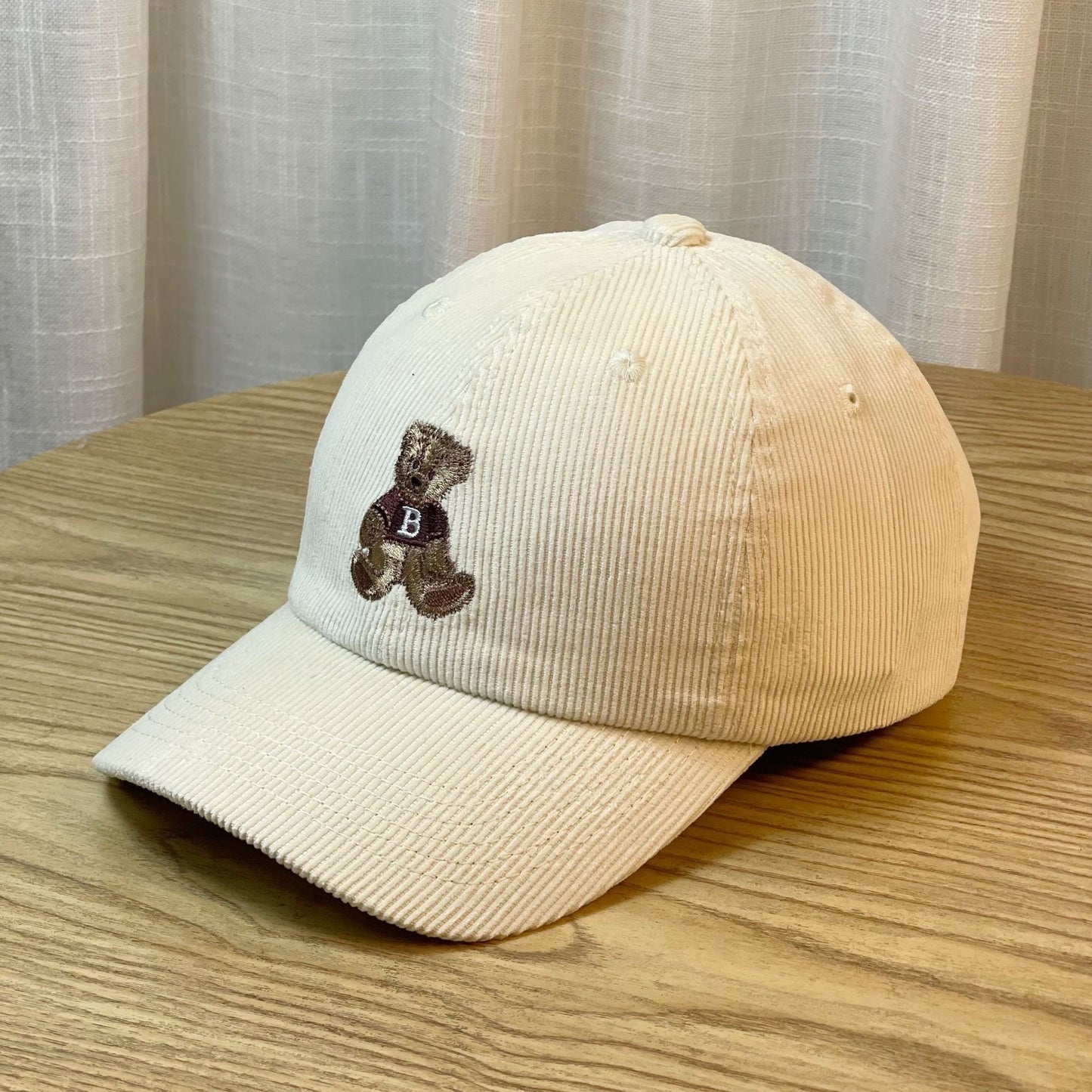 Color Matching Little Brown Bear Corduroy Peaked Cap