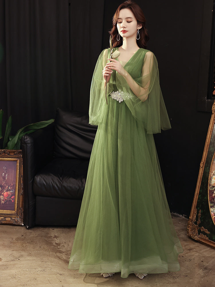 Luxury Green Evening Gown