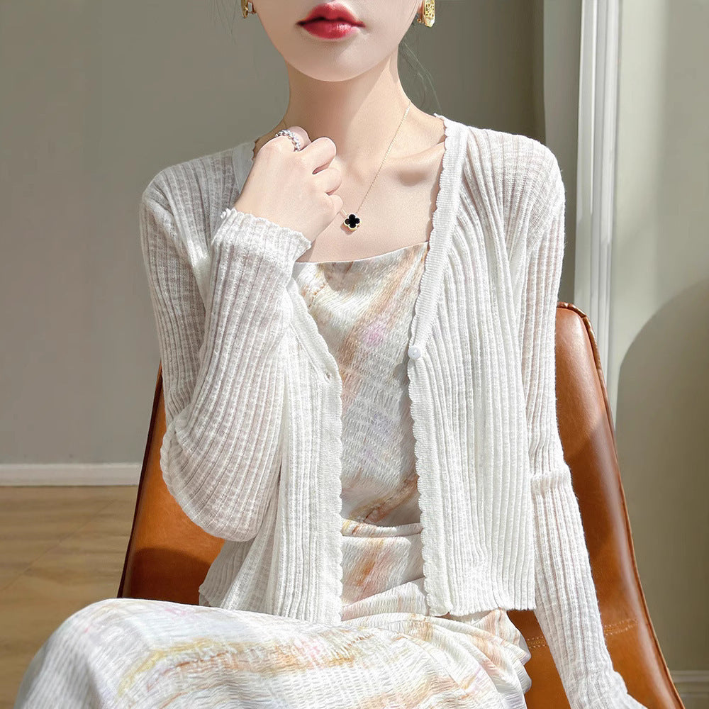 Women's Thin Coat Summer With Suspenders Outerwear Cover-up