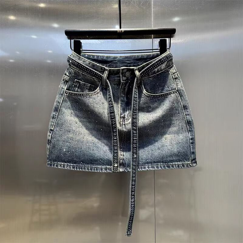 Denim Wide Leg A- Line Skirt