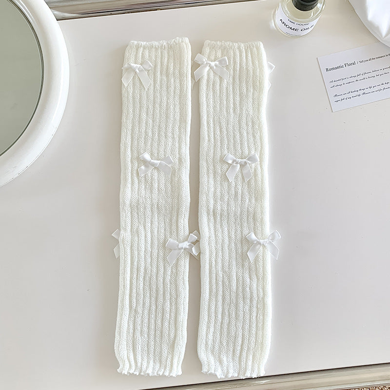 Women's Japanese Sweet Cute Bow Bunching Socks