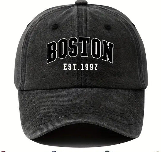 Washed Cotton Letter Baseball Cap