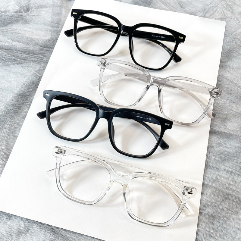Street Snap Fashion Decorative Plain Black Frame Glasses Female
