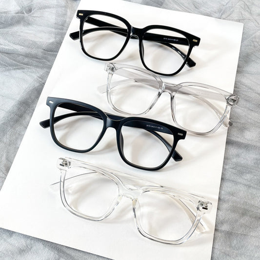 Street Snap Fashion Decorative Plain Black Frame Glasses Female