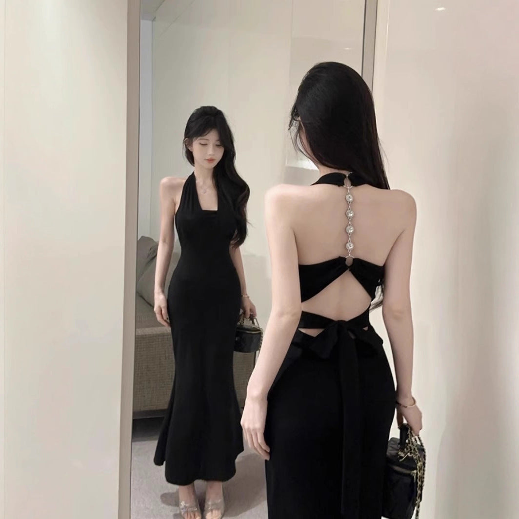Chic And Beautiful Halter Strap Backless Sling Dress