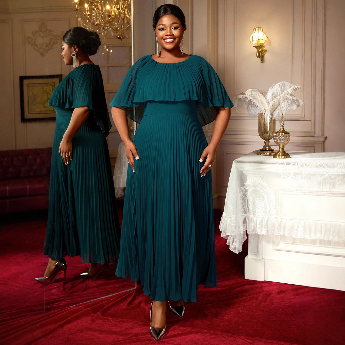 Chiffon Elegant Long Wedding Guest Dress