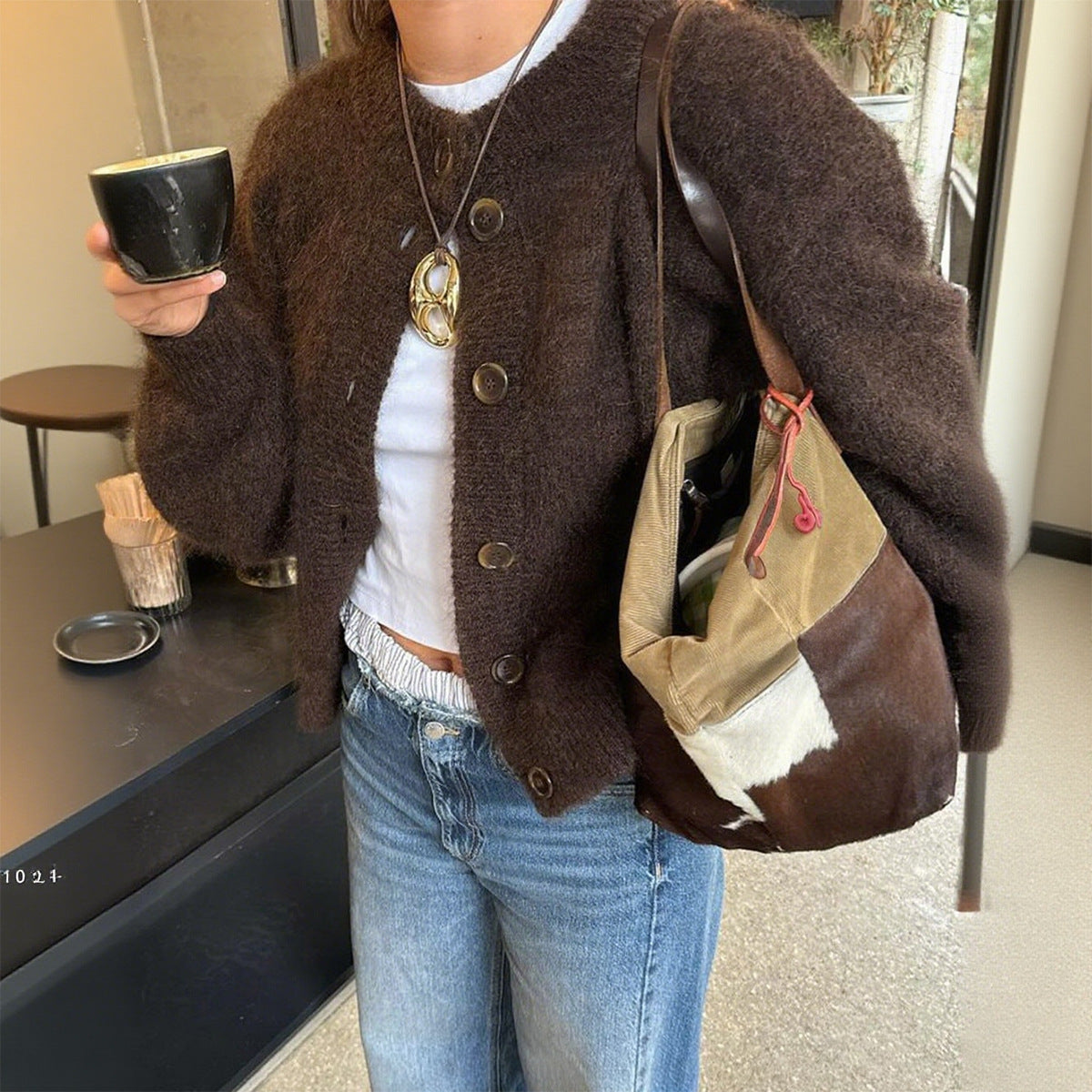 Casual Simple Buttons Long Sleeve Coat Sweater