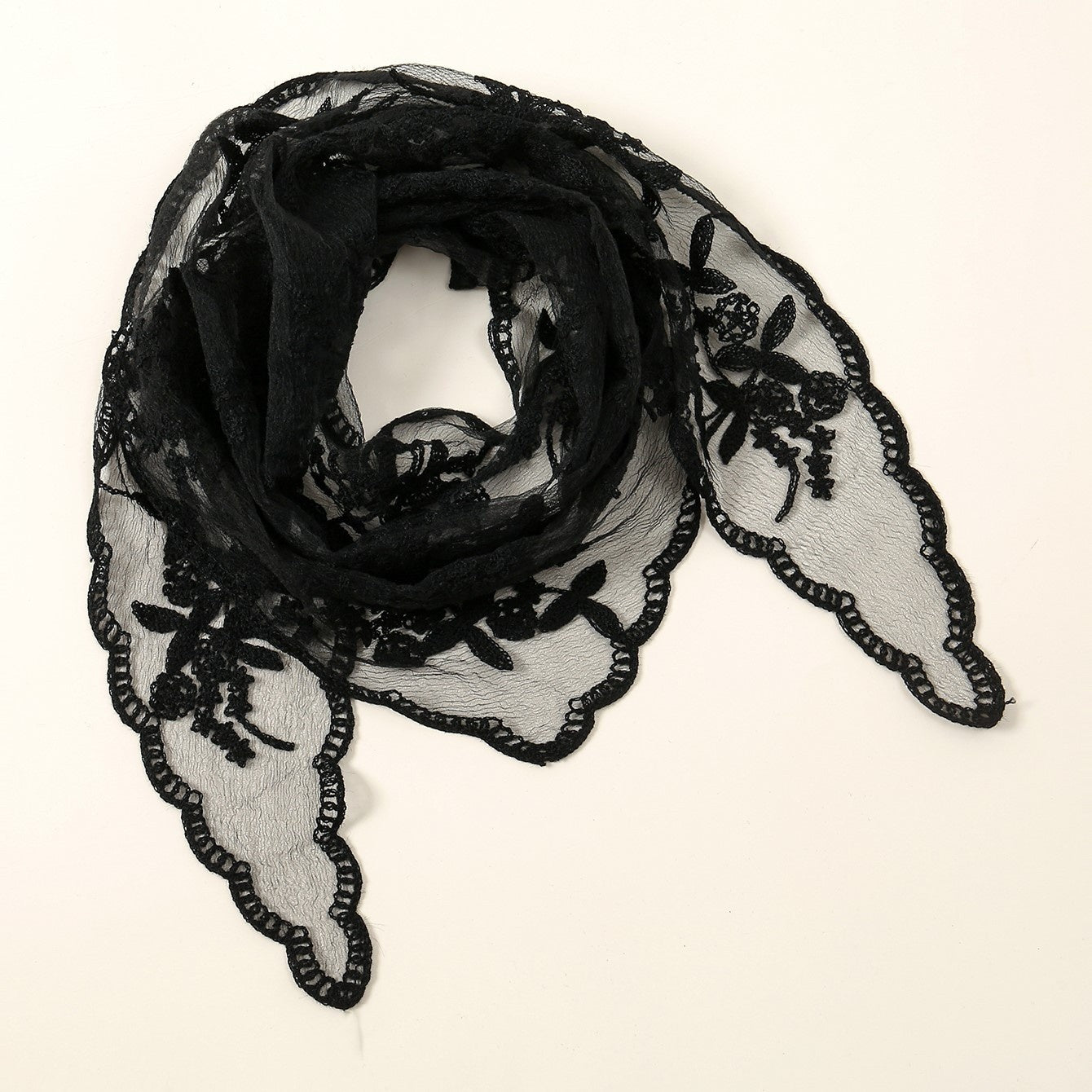 Embroidered Nylon Embroidered Decoration Shawl Scarf