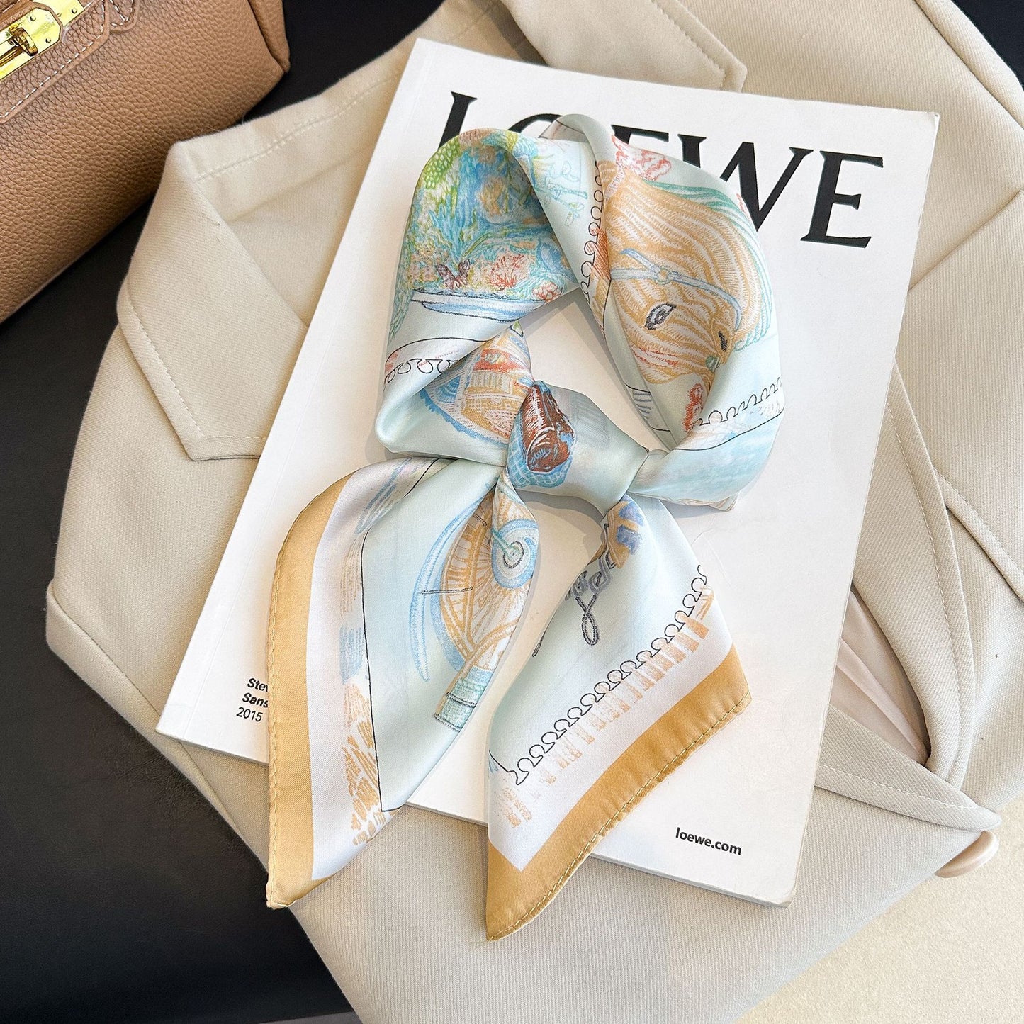 Satin Women's Thin Small Square Towel