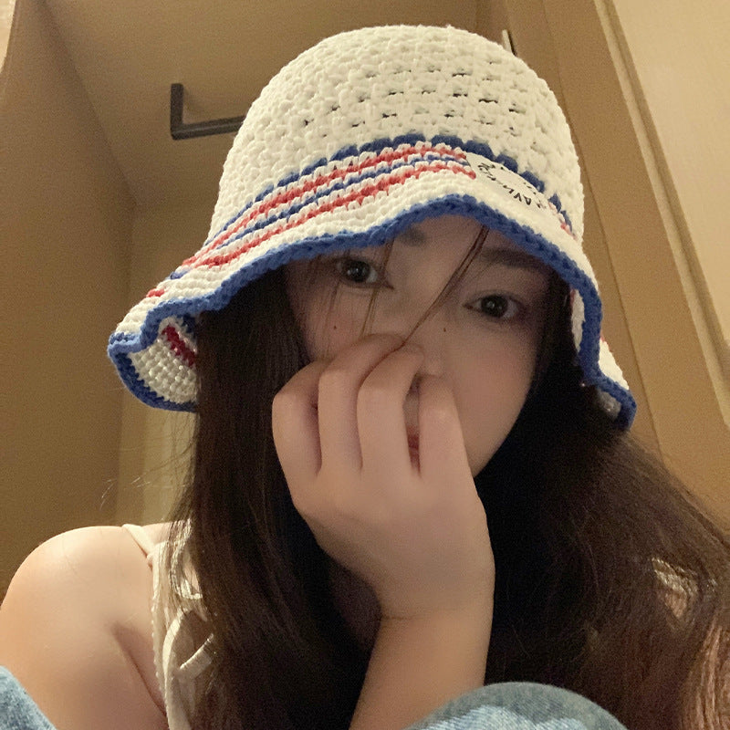 Striped Bucket Bucket Cap Hat