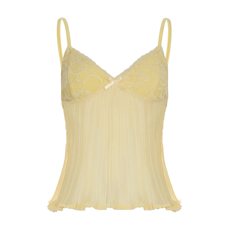 Fashion Lace Stitching Bow Suspenders For Women