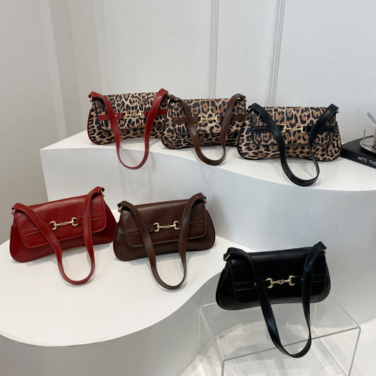 Fashion Leopard Print Handbag Women's Light Luxury Shoulder
