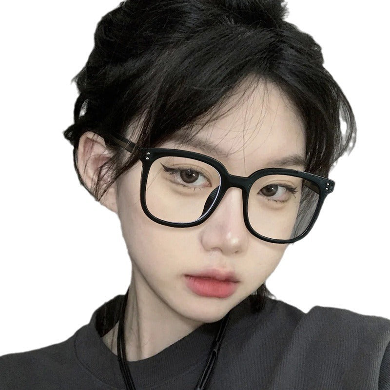 Internet Celebrity Vintage With Large Rims Glasses Women's Korean-style Ins Round Face