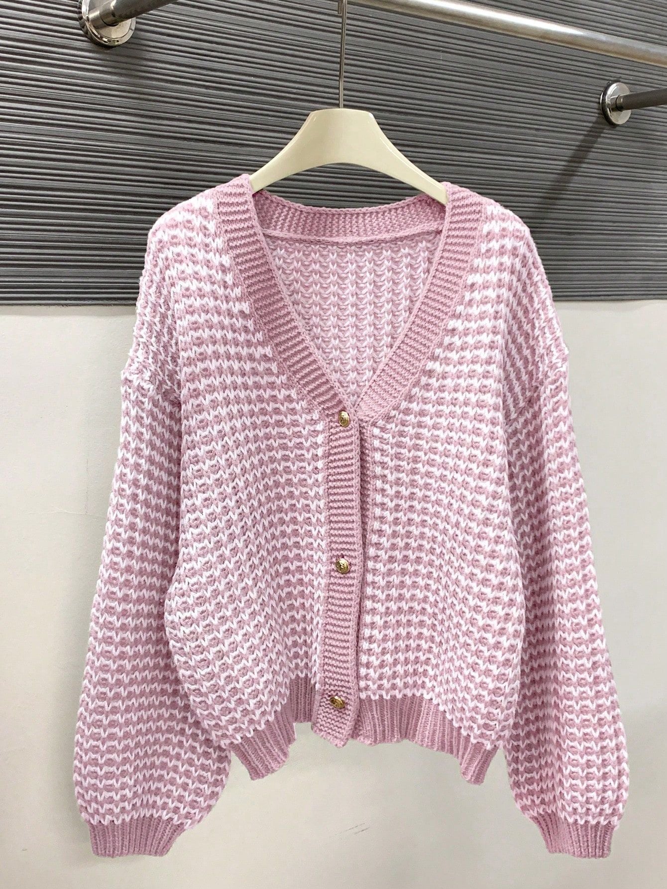 Snow Pattern Single-breasted Loose Sweet Cardigan