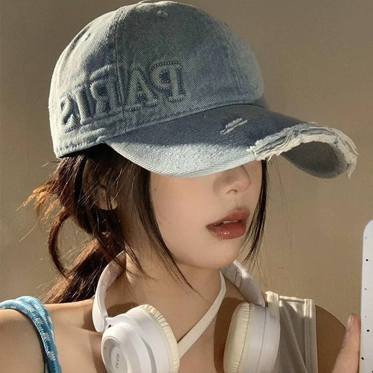 Washed Denim Baseball Cap