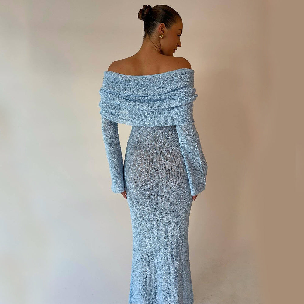 Beach Knitted Off Shoulders Dress