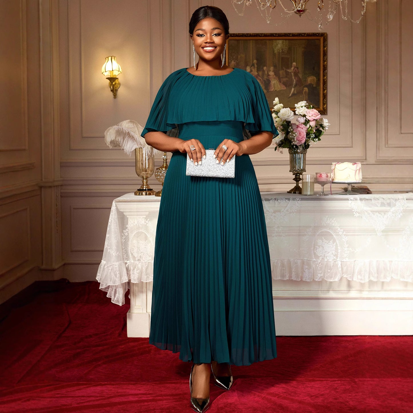 Chiffon Elegant Long Wedding Guest Dress