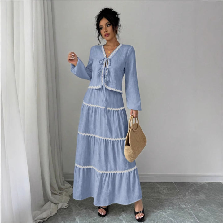 Layered Lace Lantern Sleeve Set