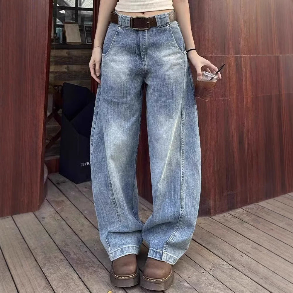 American Retro Loose Straight Machete Jeans