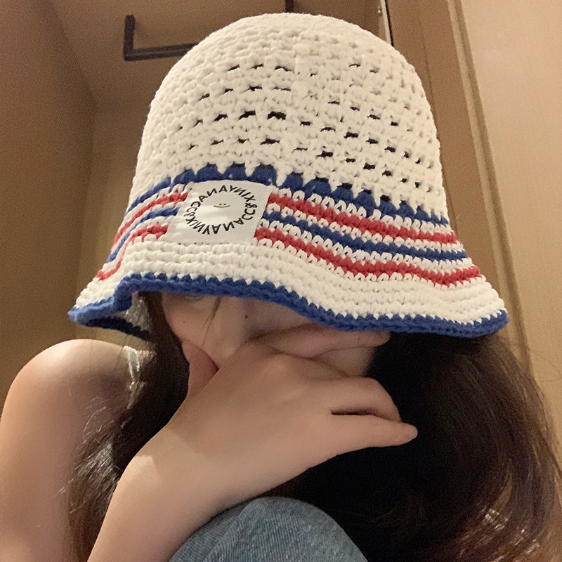 Striped Bucket Bucket Cap Hat