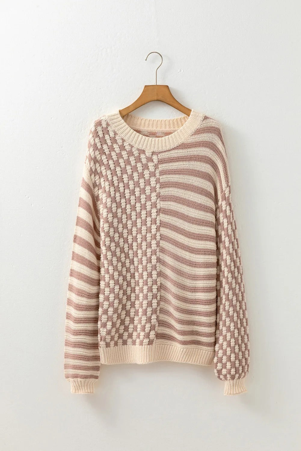Khaki shoulder balloon sleeve sweater