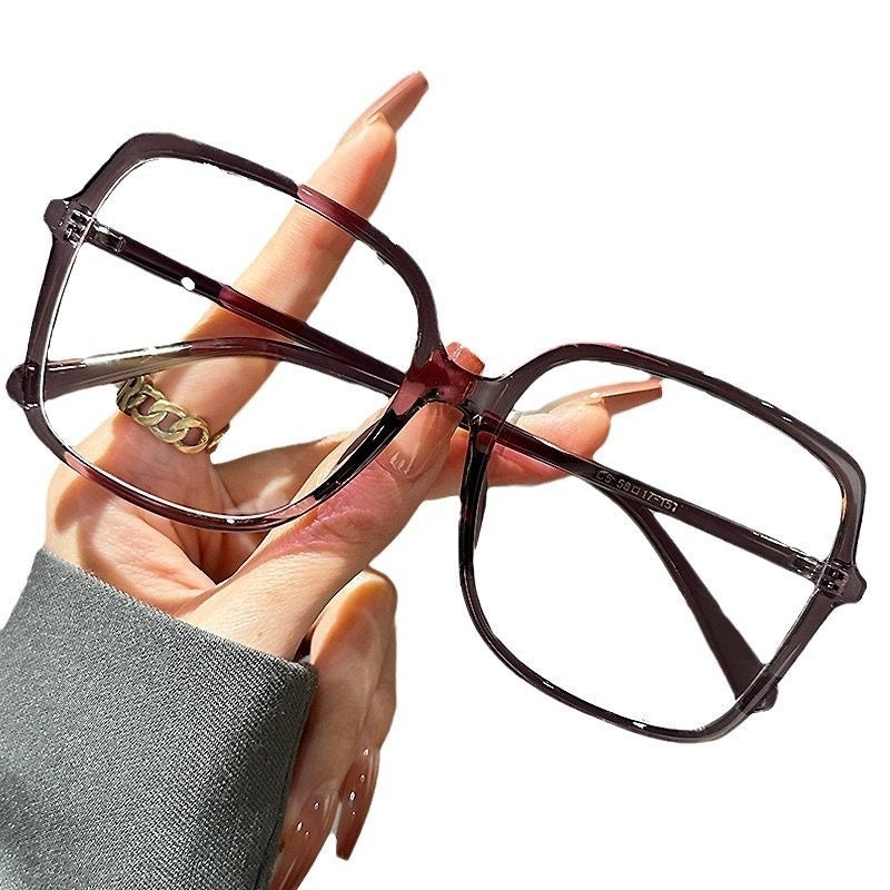 Facial Non-makeup Gadget Black Oversized Glasses With Myopia