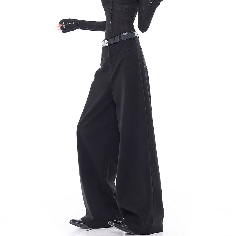 Summer Gray Suit Pants Slimming And Straight Wide-leg Casual Pants