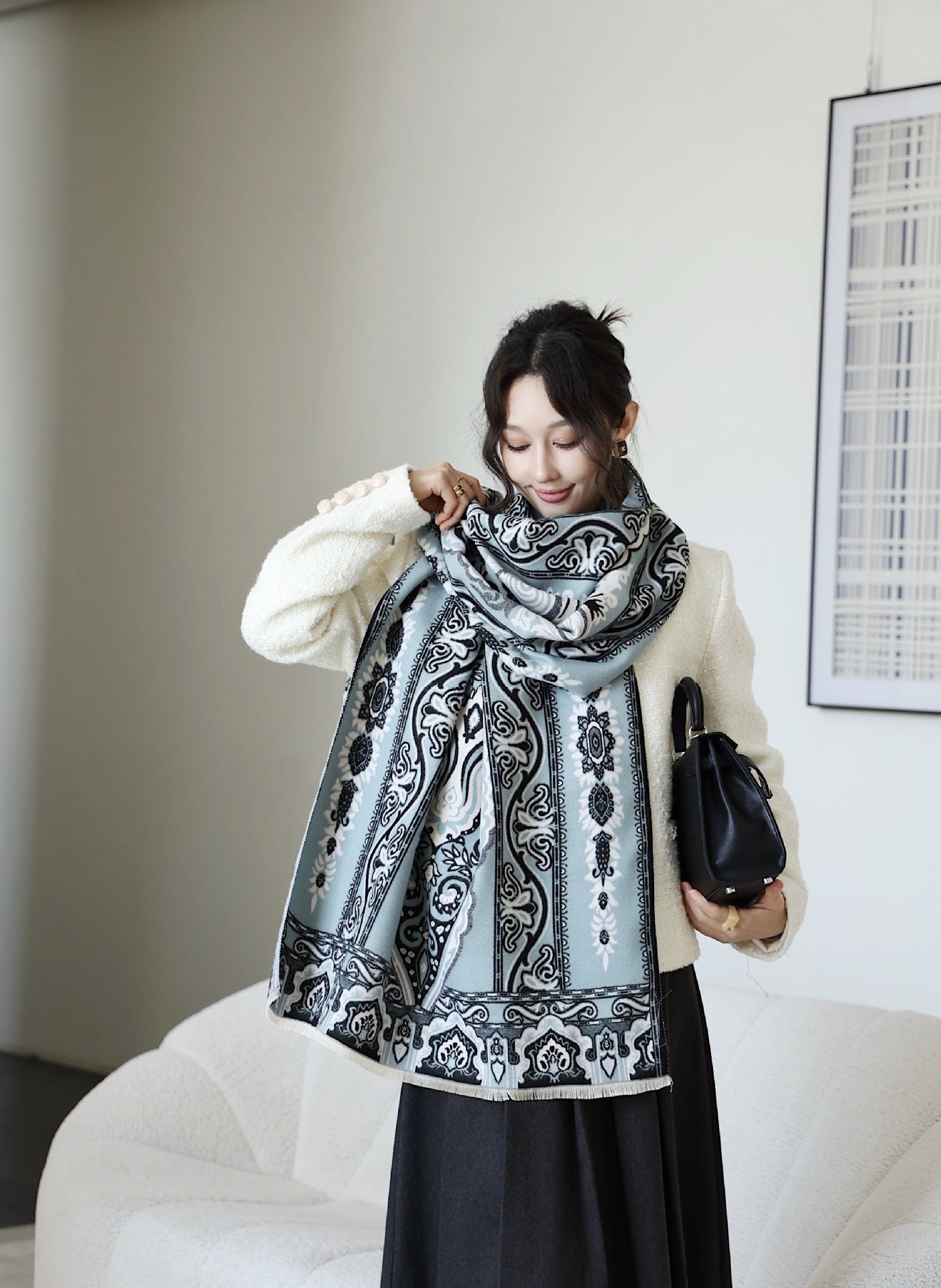 Autumn And Winter High Sense Office Shawl Dual-use Korean Style