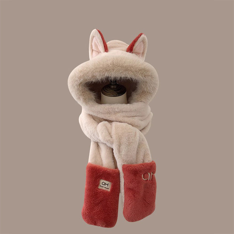 Winter Female Warm Cartoon Ear Protection Plush Bonnet
