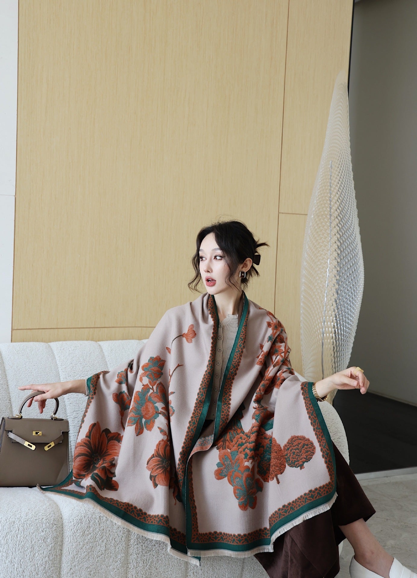 Autumn And Winter High Sense Office Shawl Dual-use Korean Style