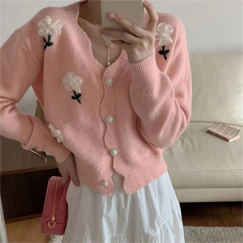 Flower Style Lace Collar Top