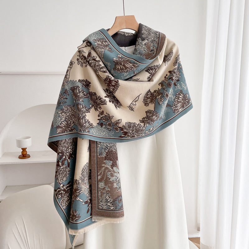 Warm Scarf Fashionable Outerwear Sweet Cute Double-sided Shawl