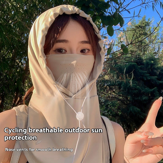 Cycling Sun Mask Hat Integrated Neck Protection For Women Summer