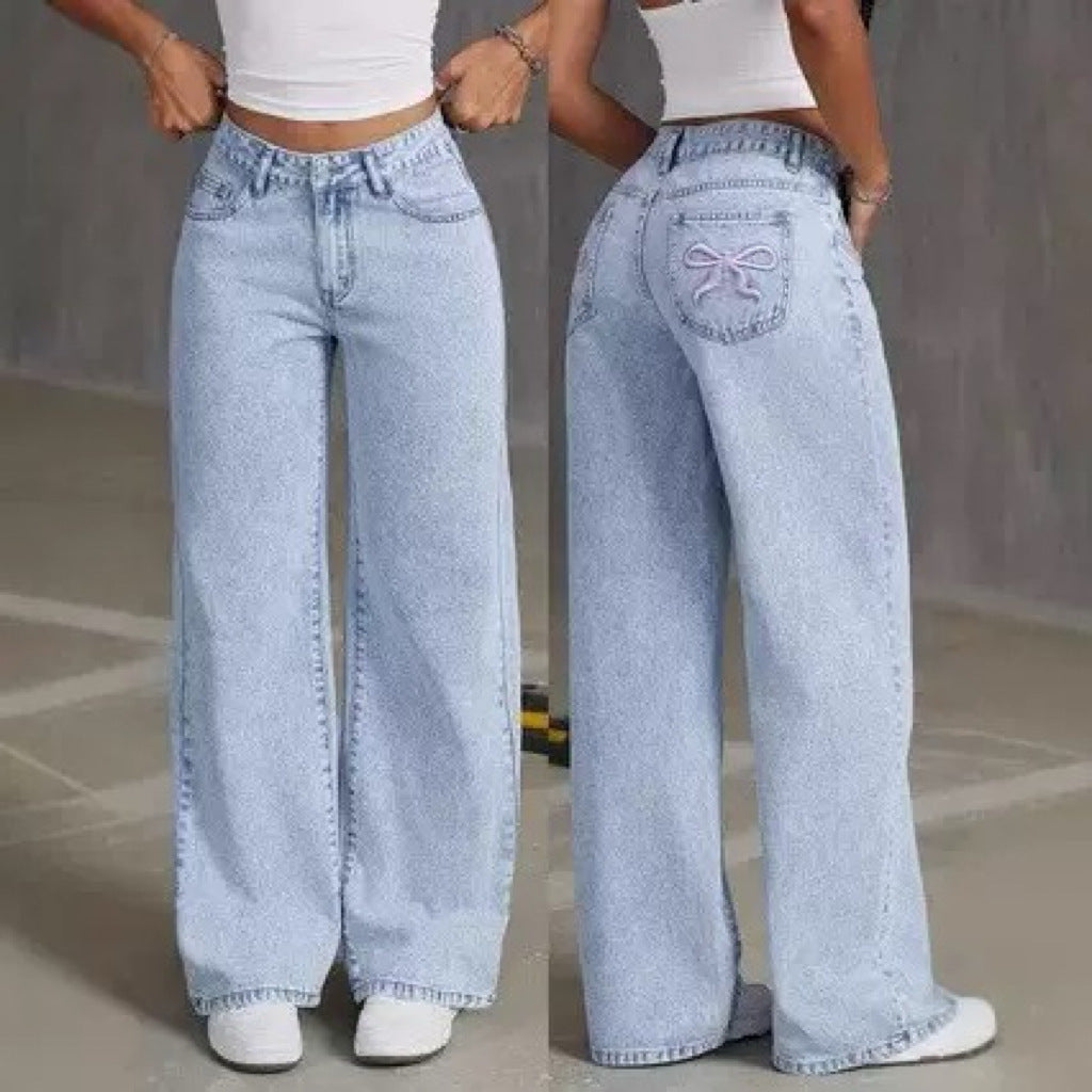 High Waist Straight Loose Jeans