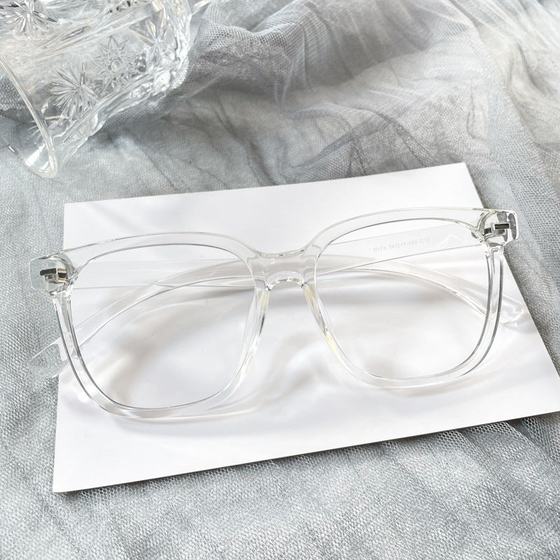 Street Snap Fashion Decorative Plain Black Frame Glasses Female