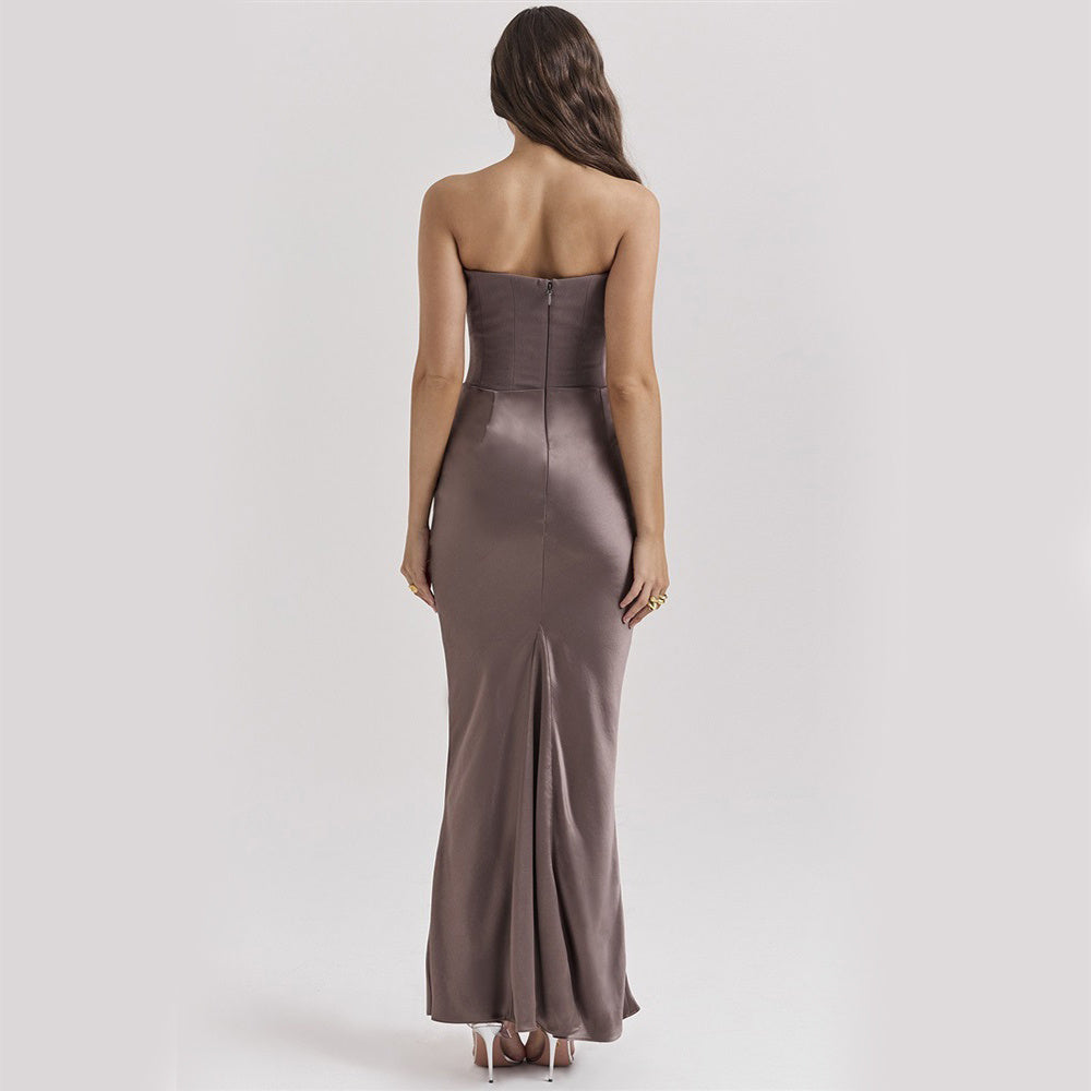 Slim Bandeau Evening Dress